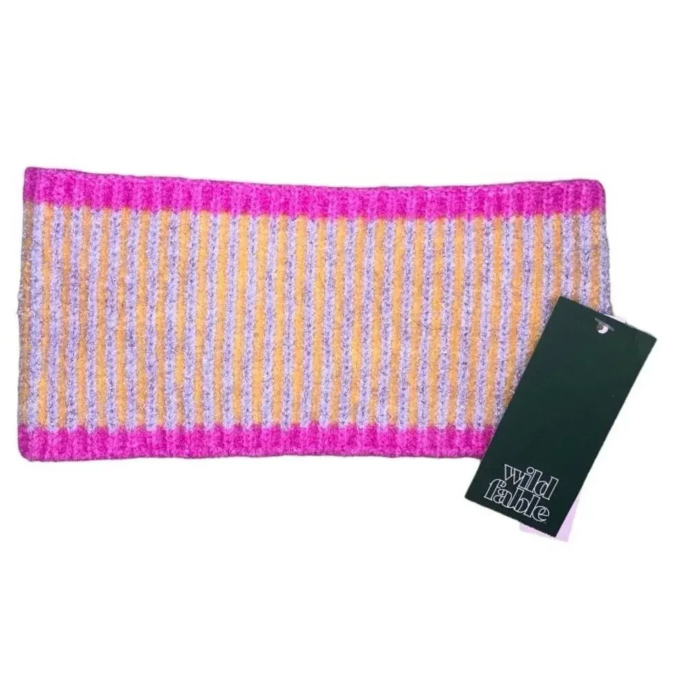 New Wild Fable Pink Purple Orange Reversible Head Wrap